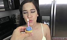 Petite Brazilian teen's first anal experience on camera